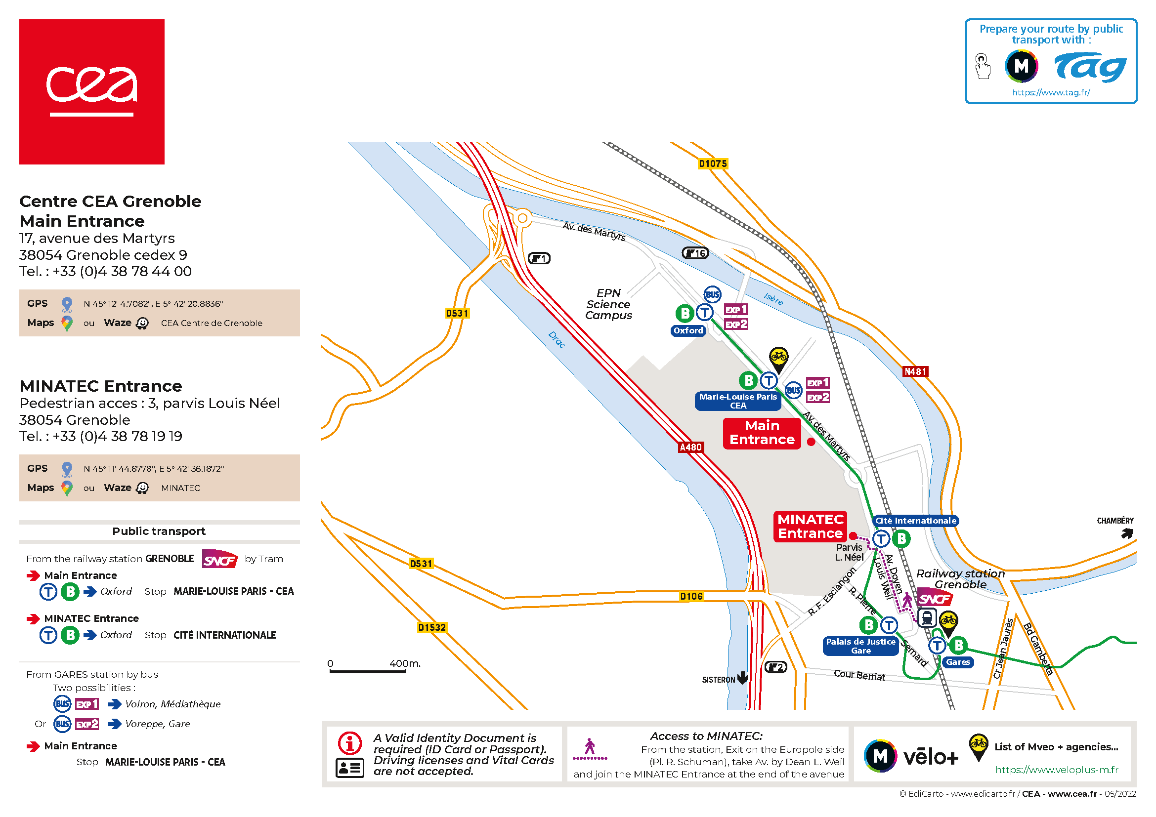 Plan d'acc&egrave;s CEA Grenoble