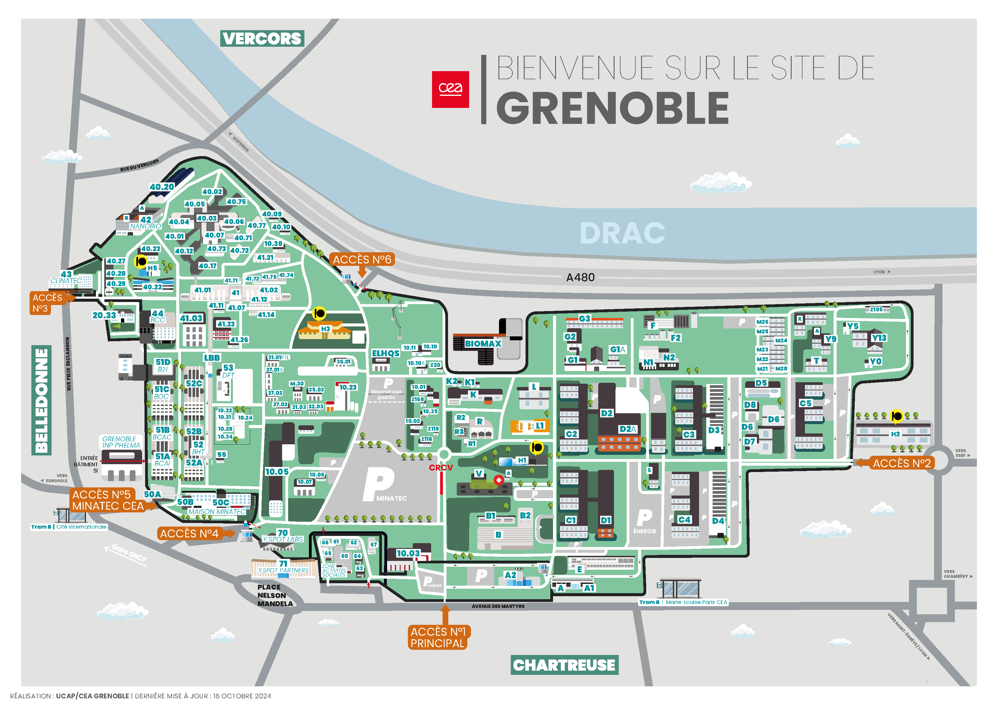Plan du centre de Grenoble